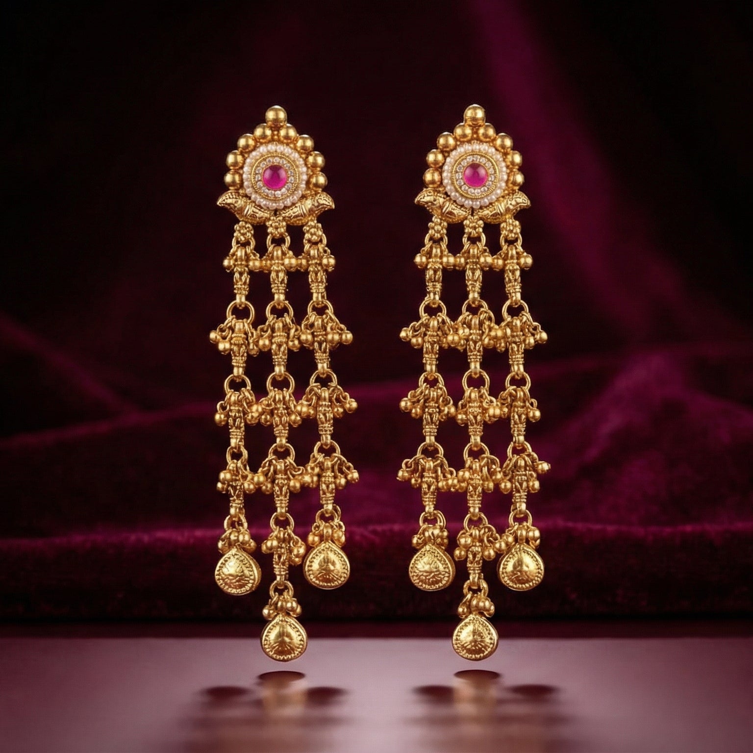 Butigini Sun Halo Tassel Earrings