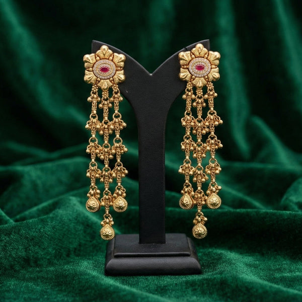 Butigini Ornate Floral Drop Earrings