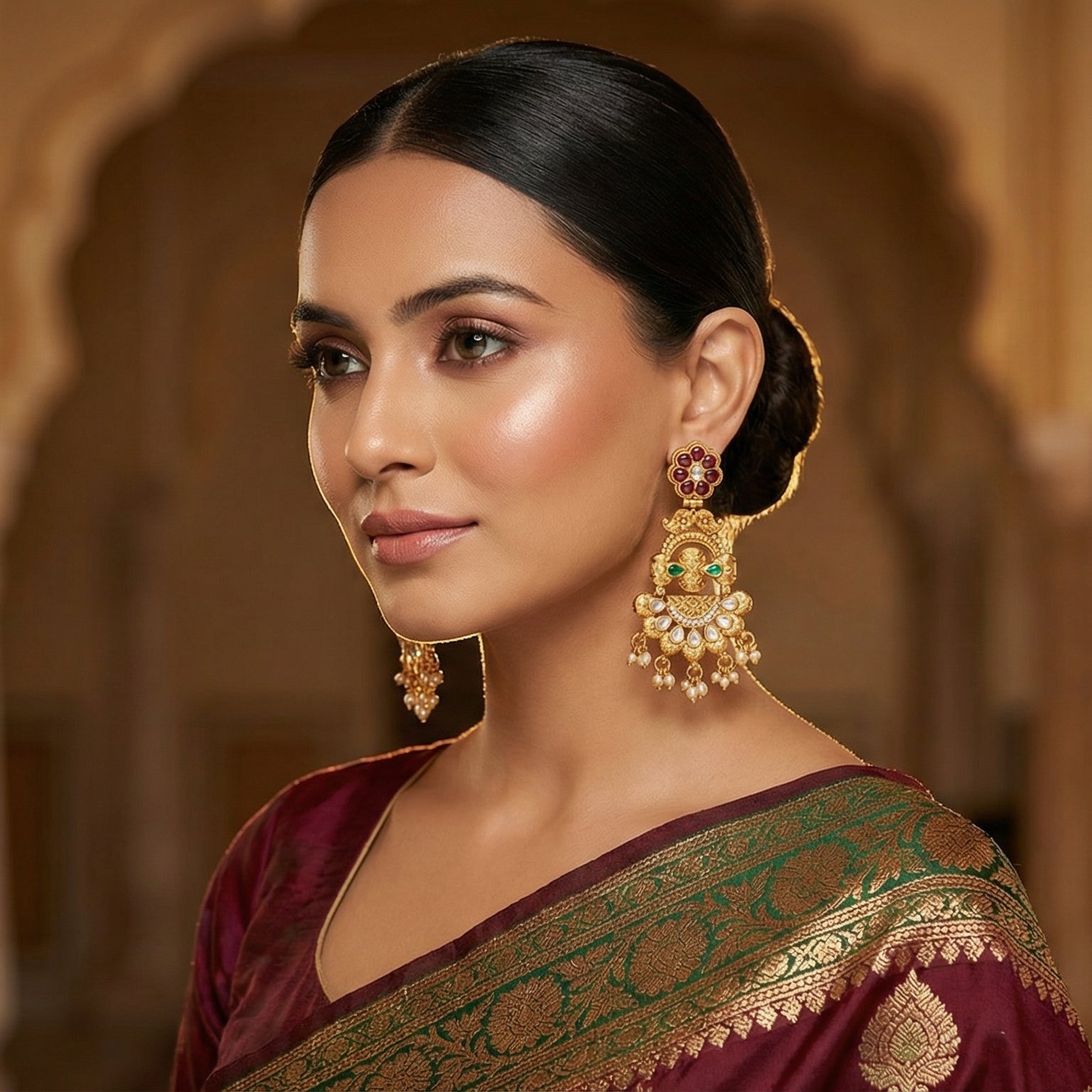 Butigini Maharani Floral Chandelier Earrings