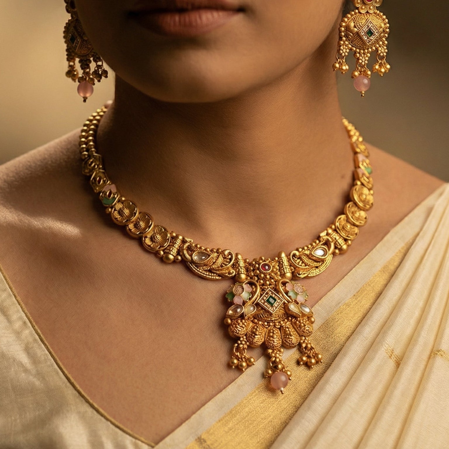Butigini Rajwadi Heritage Necklace Set