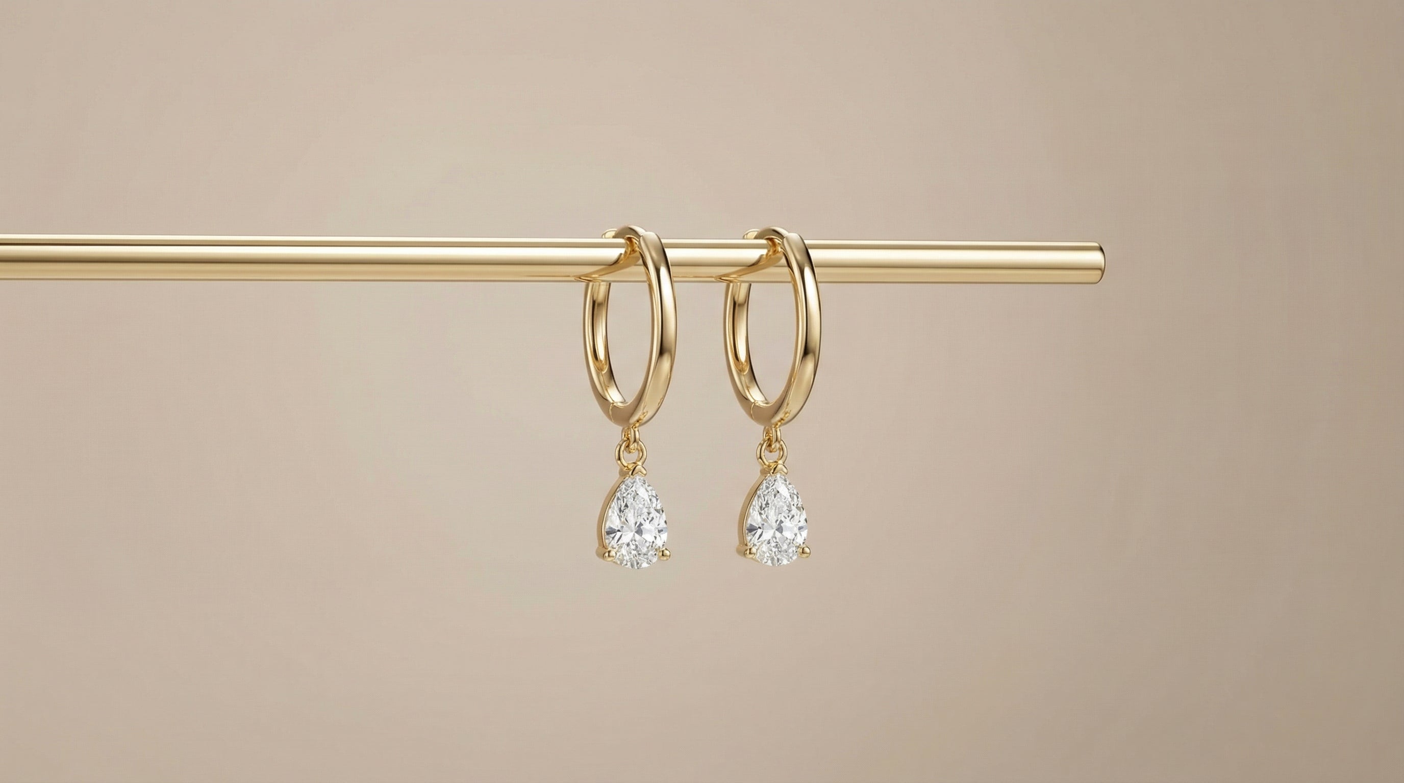 Butigini Gold Plated Teardrop Crystal Hoop Earrings - Anti Tarnish