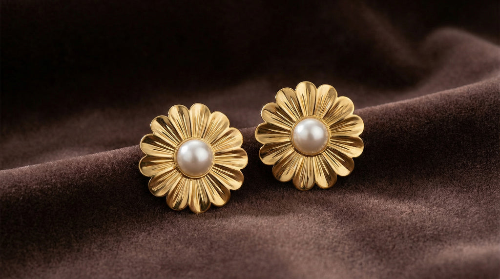 Butigini Serene Daisy Pearl Earrings