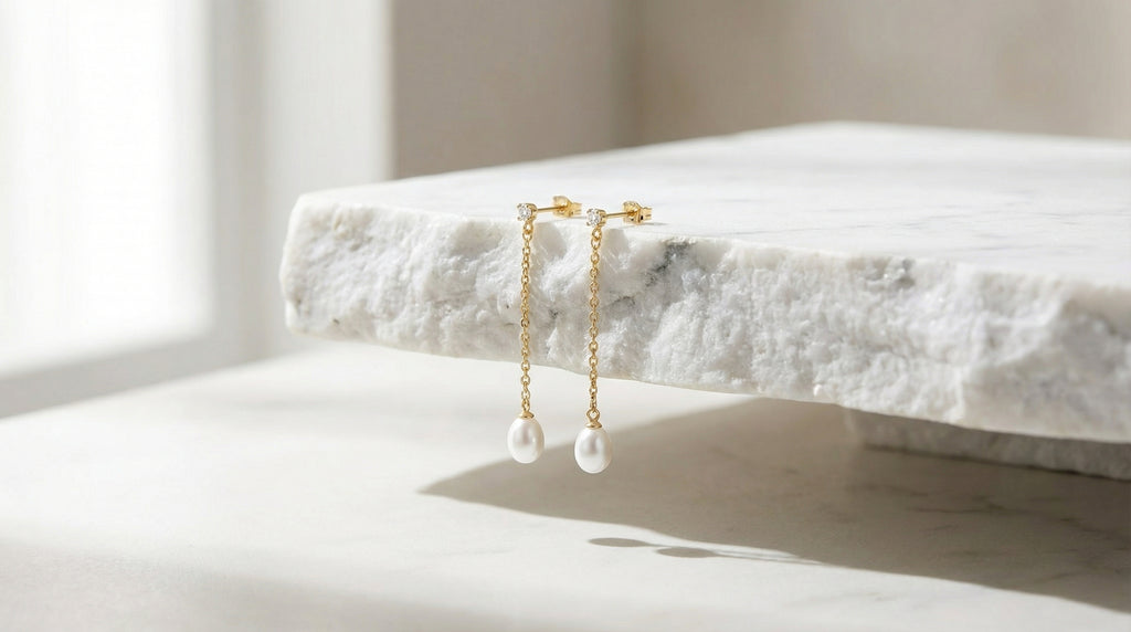 Butigini Royale Pearl Chain Earrings