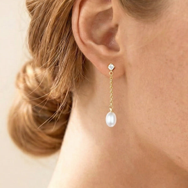 Butigini Royale Pearl Chain Earrings