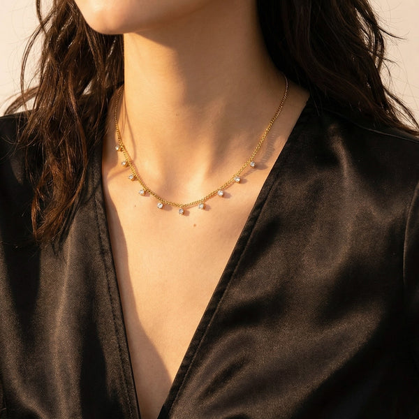 Butigini 316L Stainless Steel Crystal Drop Necklace