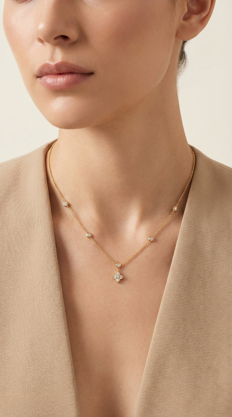 Butigini Grace Drop Flower Necklace