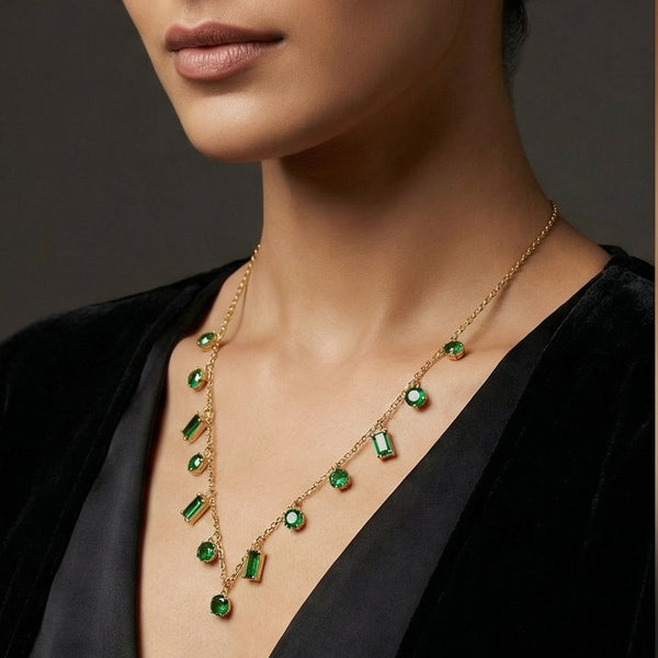 Butigini Prism Emerald Drop Necklace