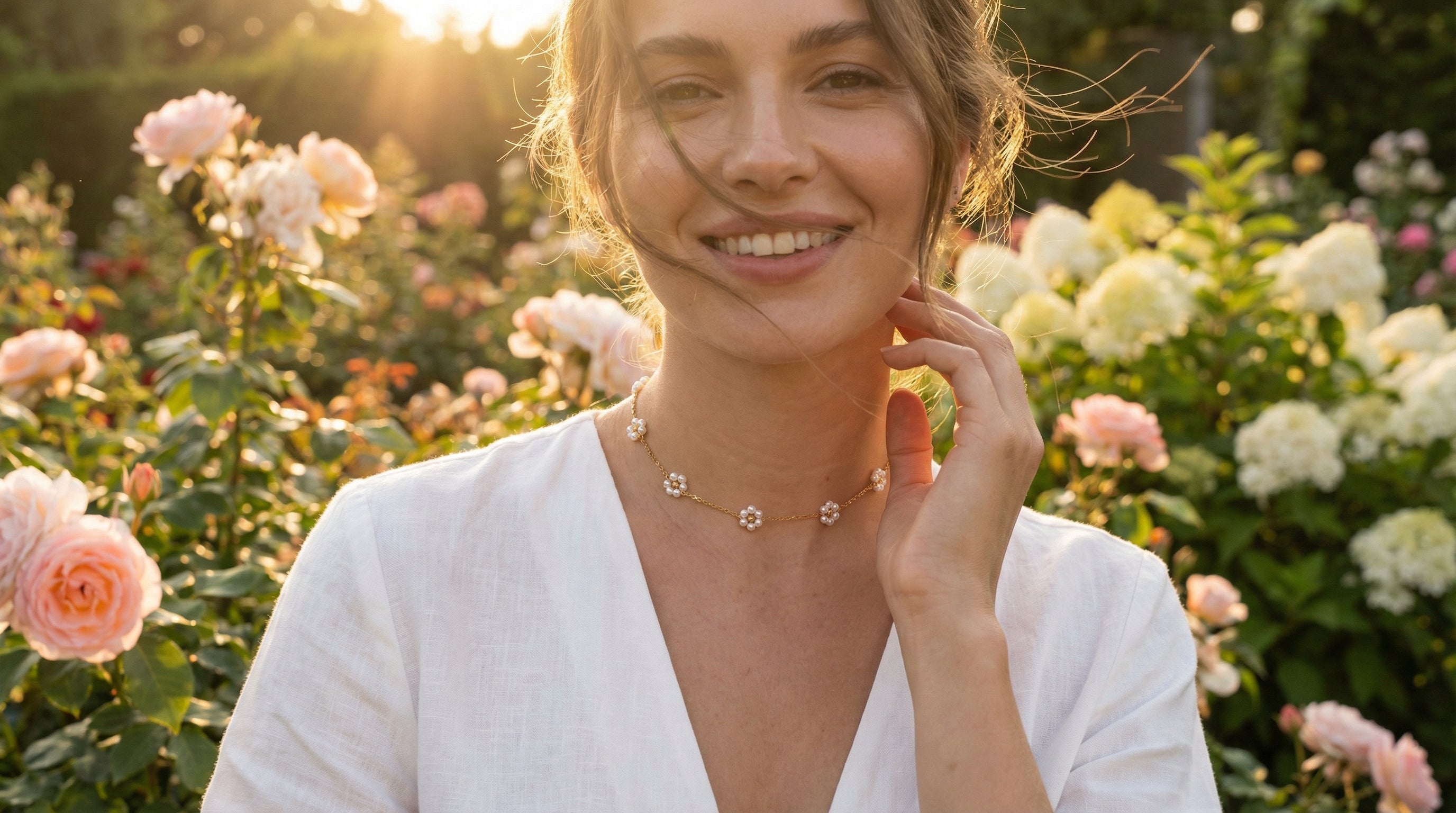 Butigini Pearl Blossom Choker Necklace