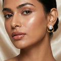 Butigini Golden Halo Pearl Earrings