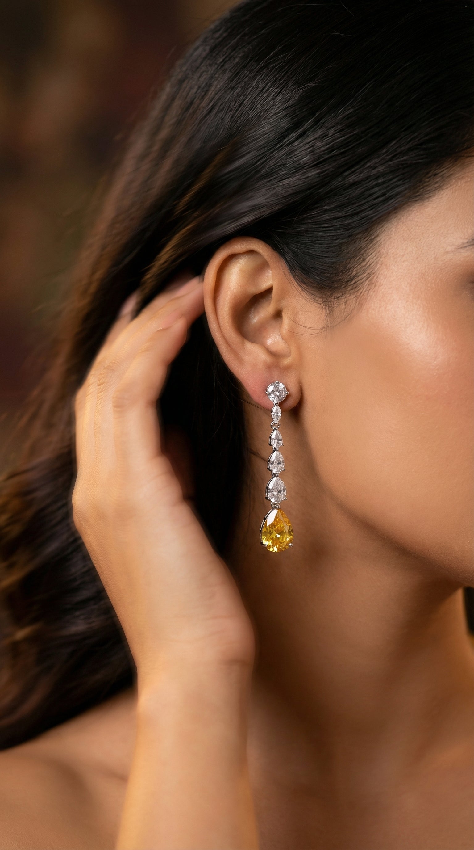 Butigini Golden Cascade Drop Earrings