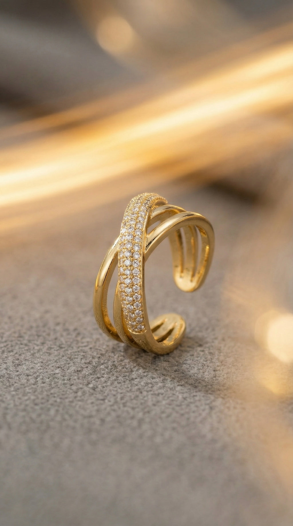 Butigini Luxe Cross Finger Ring - Anti Tarnish