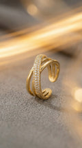 Butigini Luxe Cross Finger Ring - Anti Tarnish