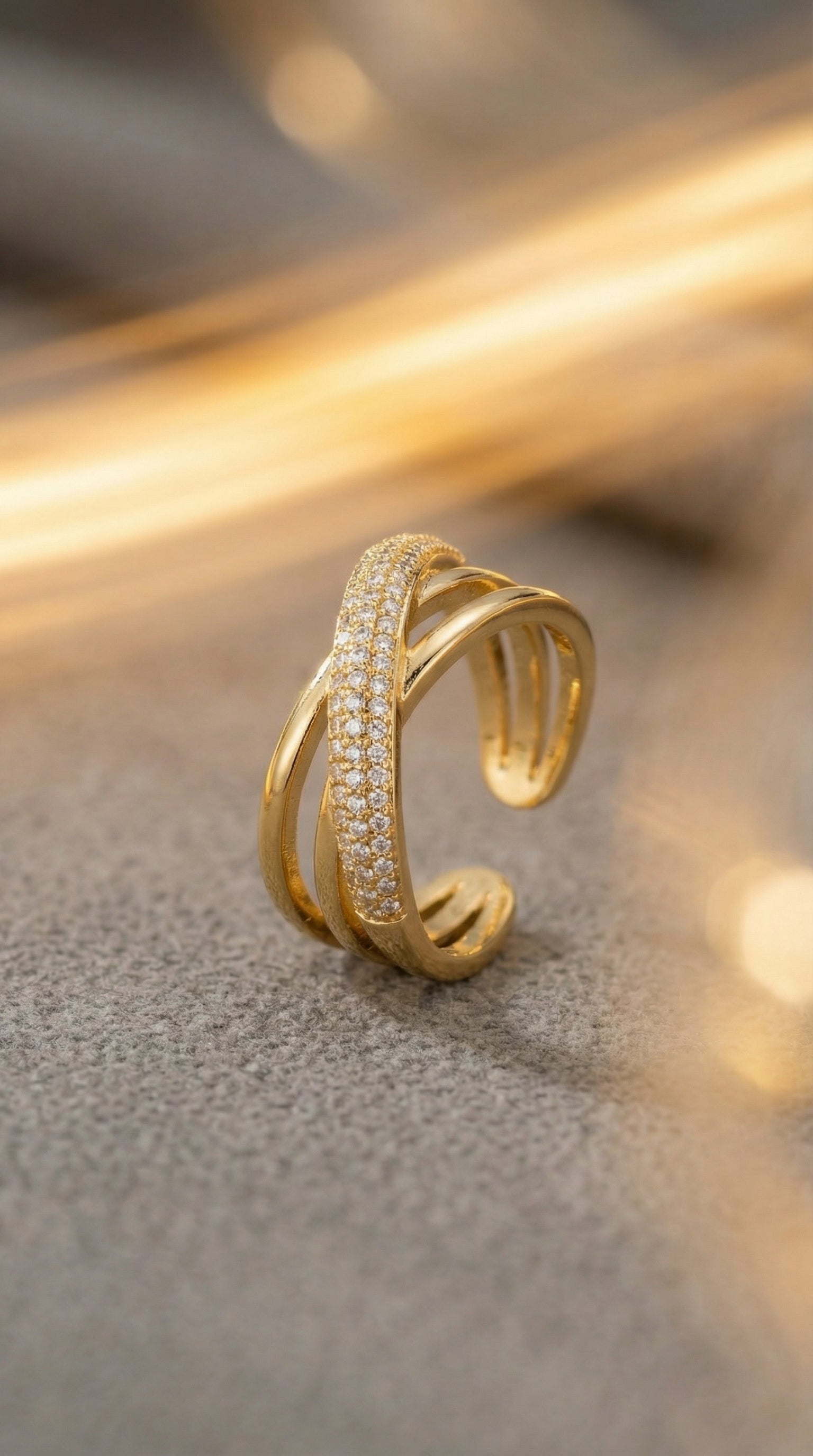 Butigini Luxe Cross Finger Ring - Anti Tarnish