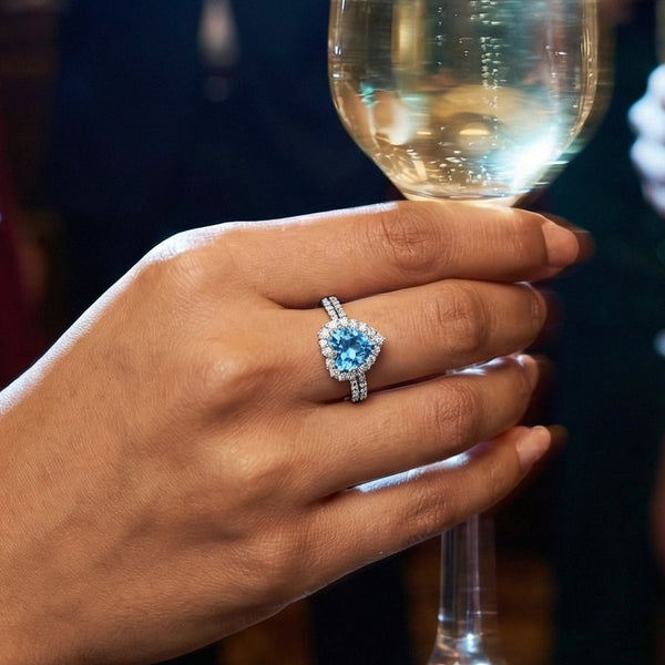 Butigini Azure Heart Royale Finger Ring – Anti Tarnish