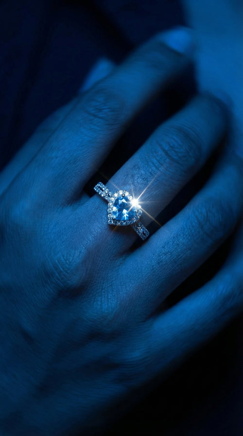 Butigini Azure Heart Royale Finger Ring – Anti Tarnish