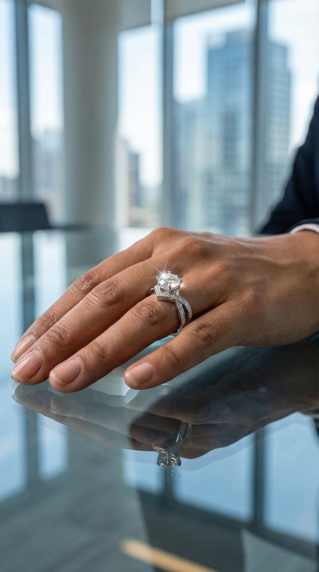 Butigini Celestia Curve Solitaire Finger Ring