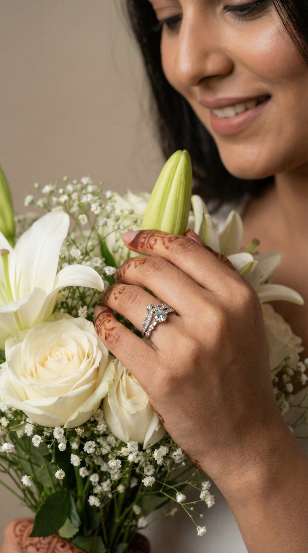 Butigini Silver Plated American Diamond Studded Crown Shape Contemporary Korean Adjustable Finger Ring