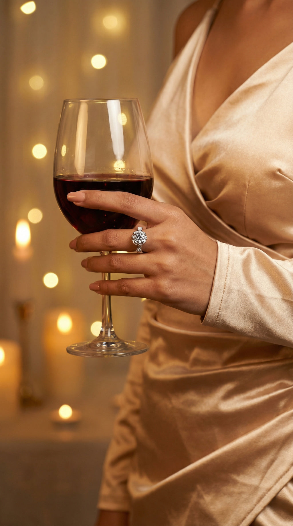 Butigini Silver Plated Anti Tarnish Crystal Studded Solitaire Contemporary Adjustable Finger Ring