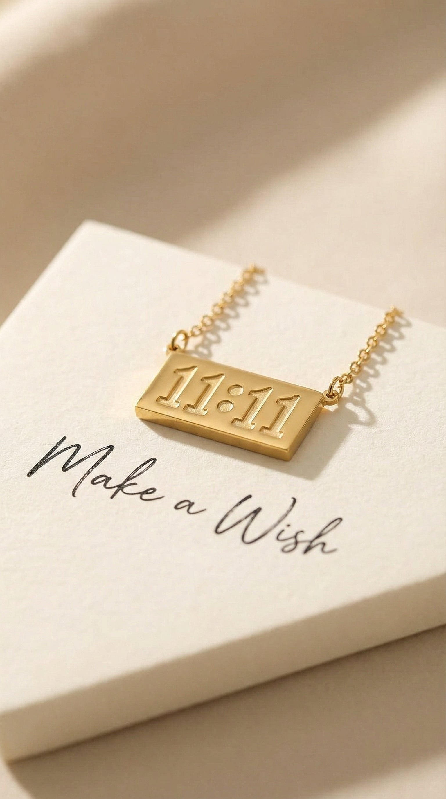 Butigini Gold Plated Anti Tarnish 11:11 Angel Number Engraved Stainless Steel Pendant Necklace