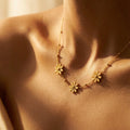 Butigini Gold Plated Anti Tarnish Triple Daisy Floral Pendant Necklace