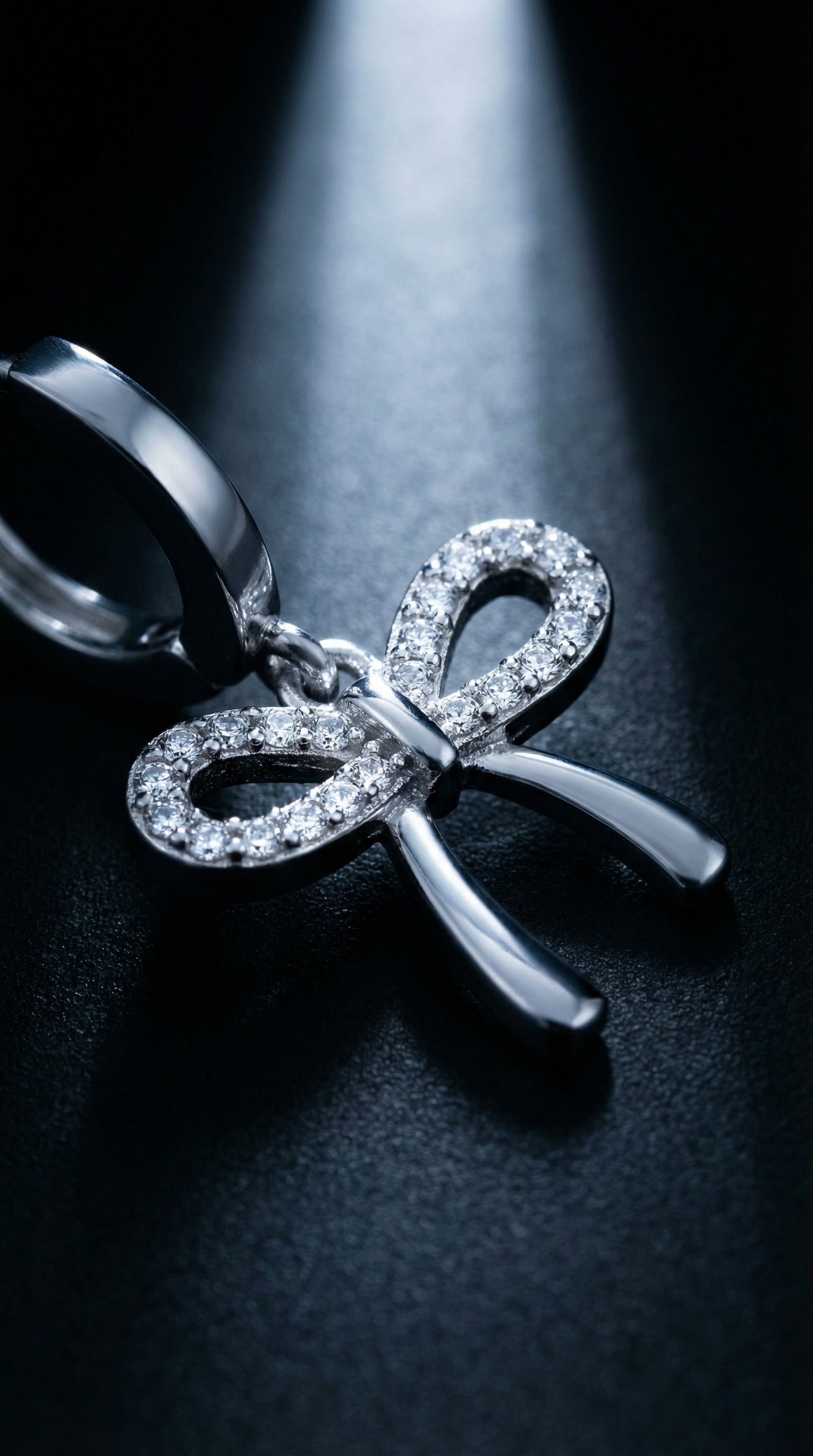 Butigini Silver Plated American Diamond Studded Bow Tie Korean Hoop Earrings