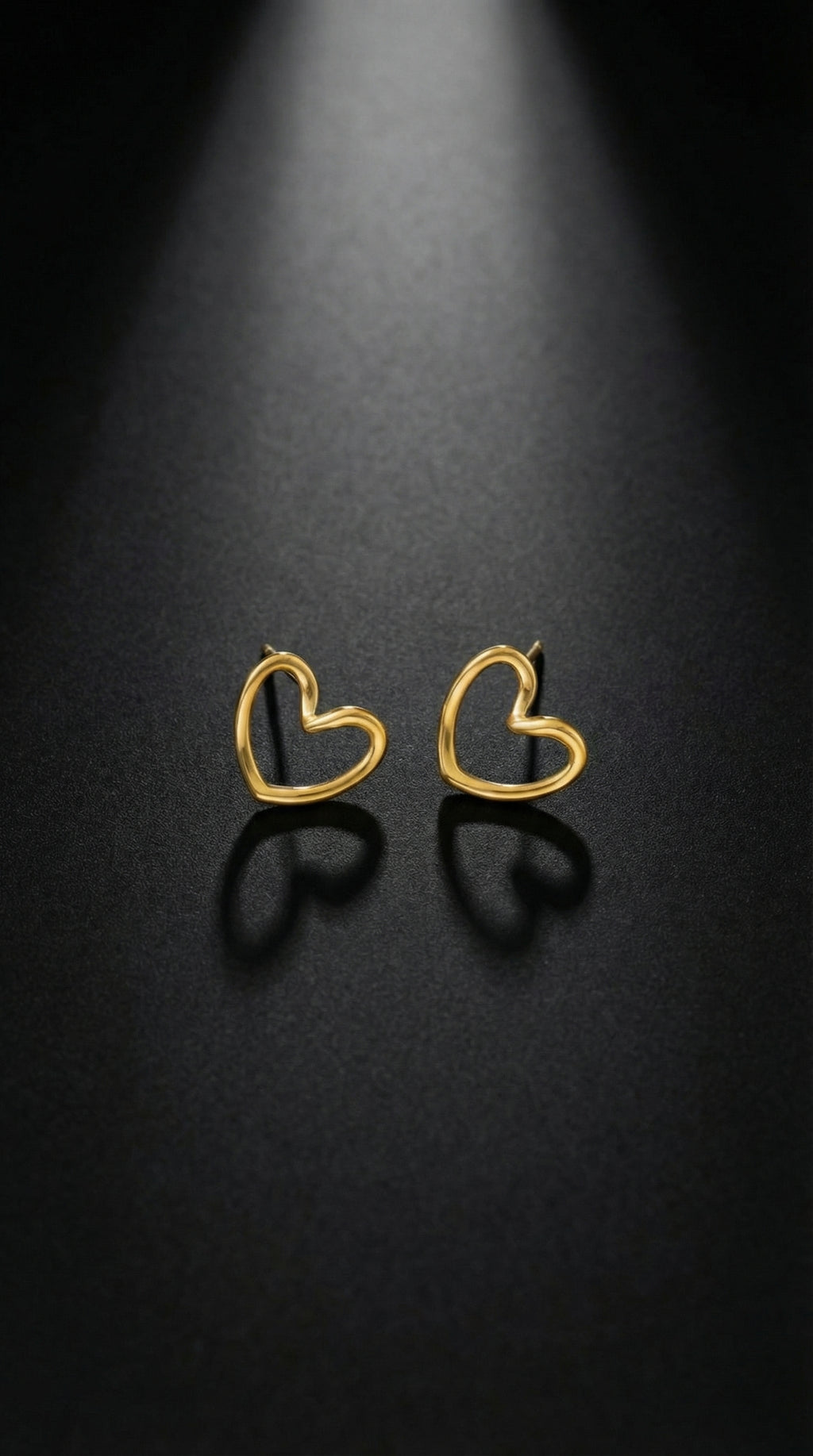 Butigini Gold Plated Anti Tarnish Stainless Steel Open Heart Stud Earrings