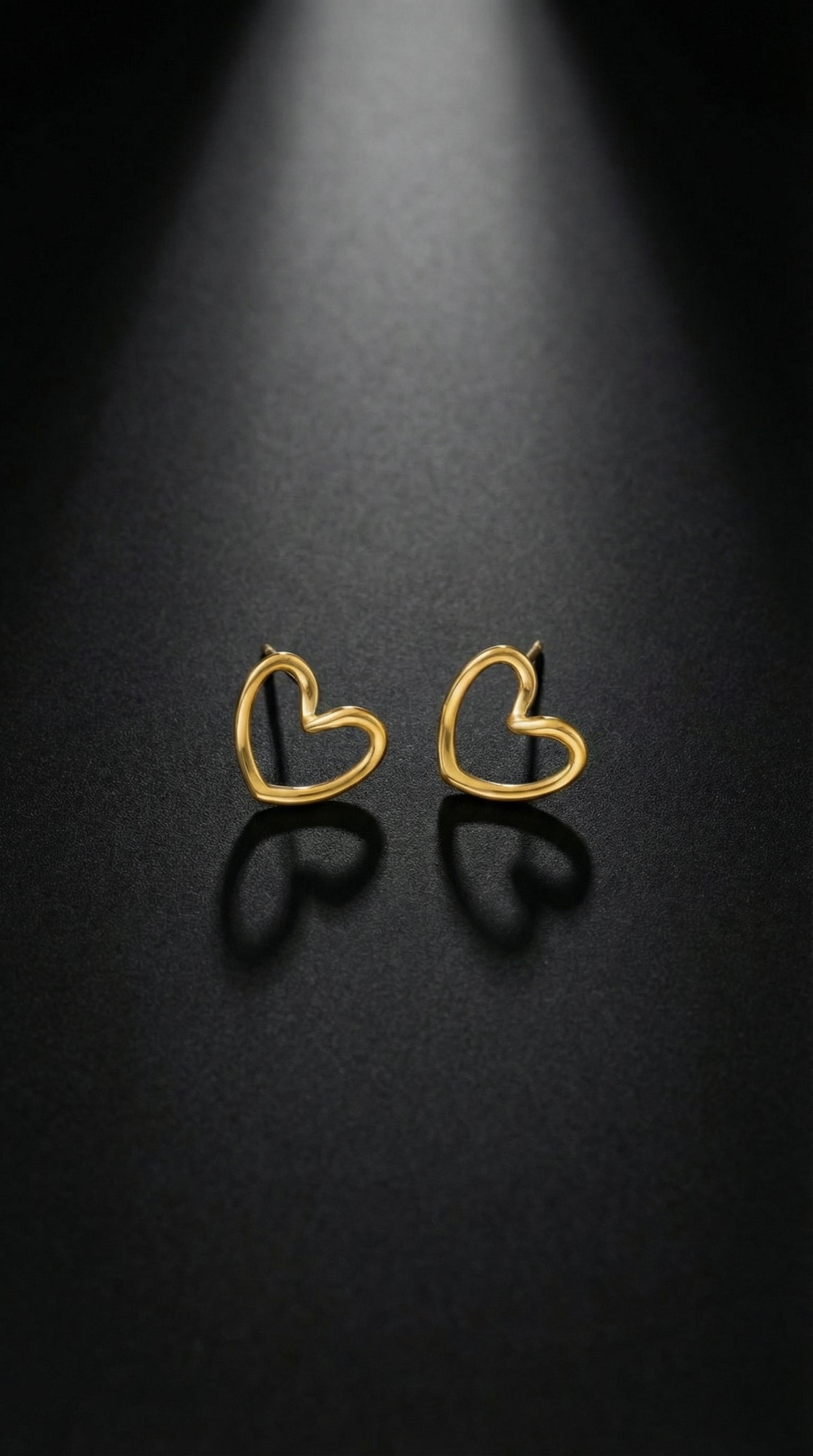 Butigini Gold Plated Anti Tarnish Stainless Steel Open Heart Stud Earrings