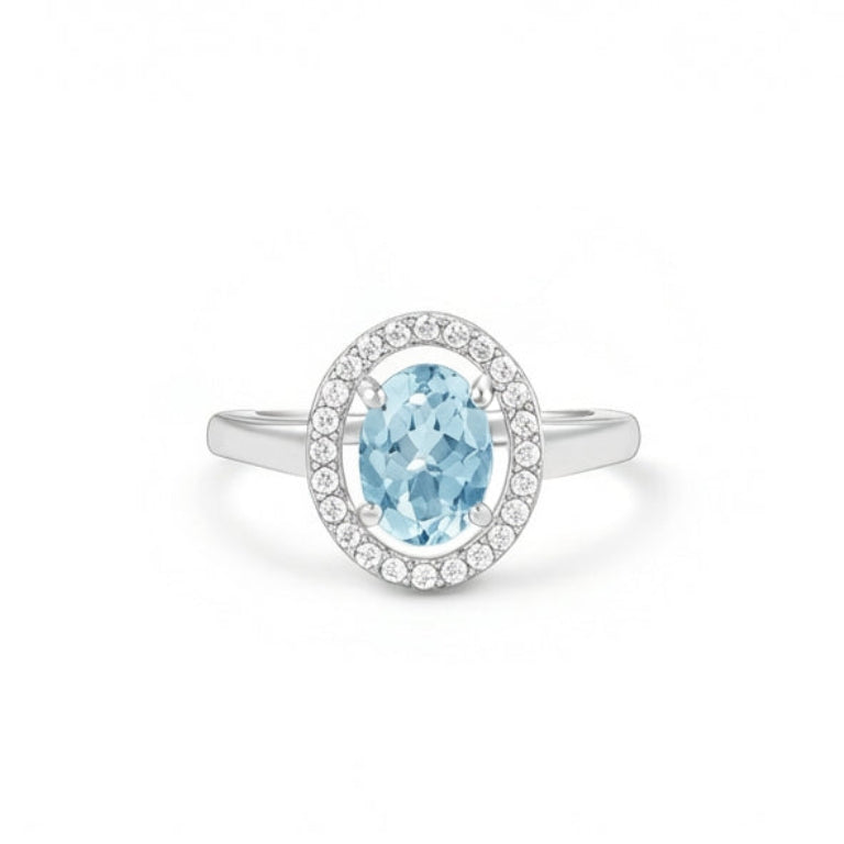 Célestine Azur By BUTIGINI | Parisian Halo Ring | Lab Grown Diamond