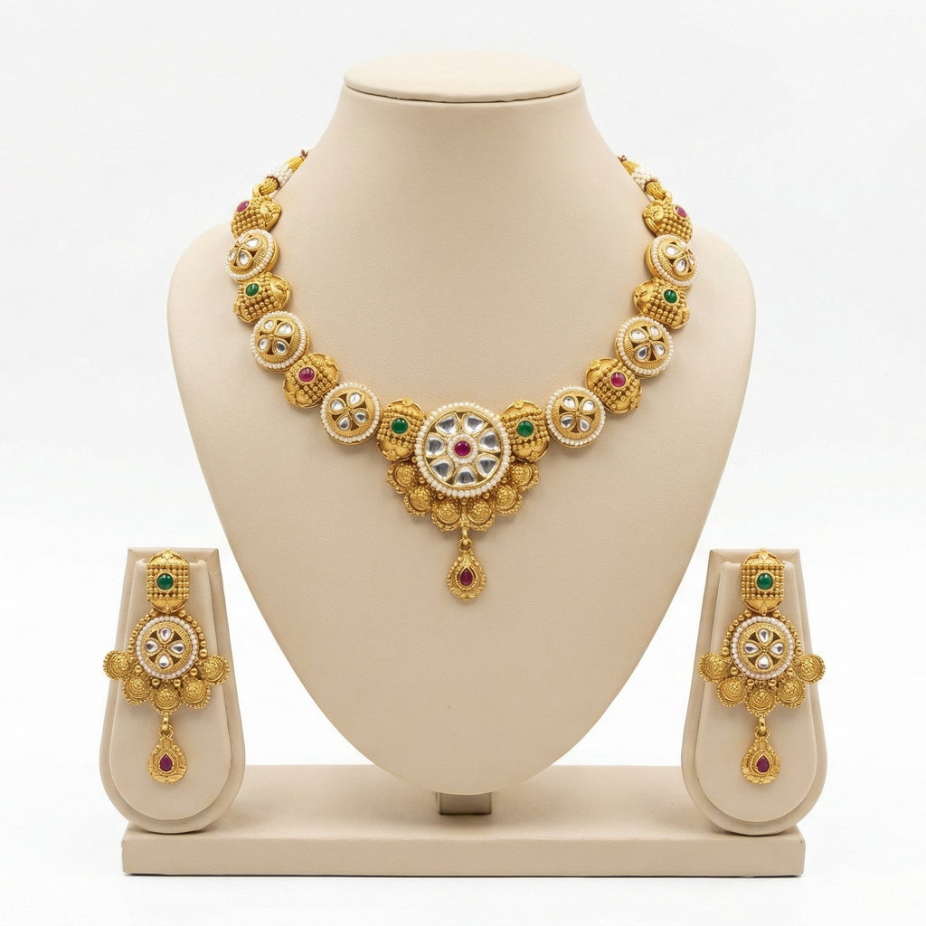 Butigini Swarnalekha Kundan Necklace Set
