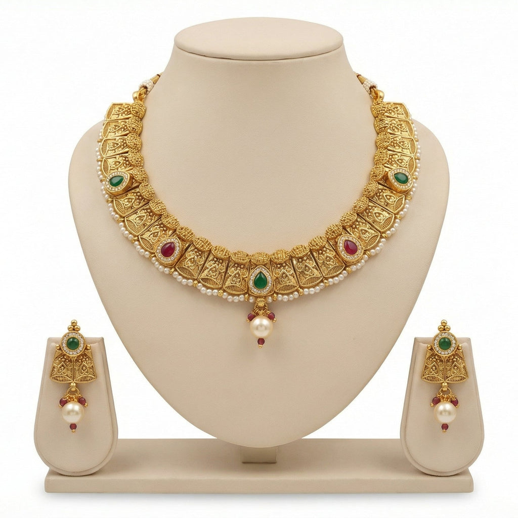 Butigini Devangana Royal Choker Necklace Set