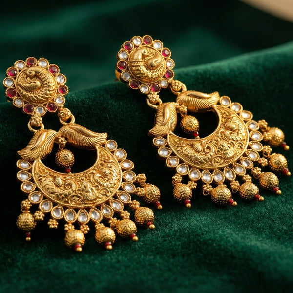Butigini Rajmayur Chandbali Earrings