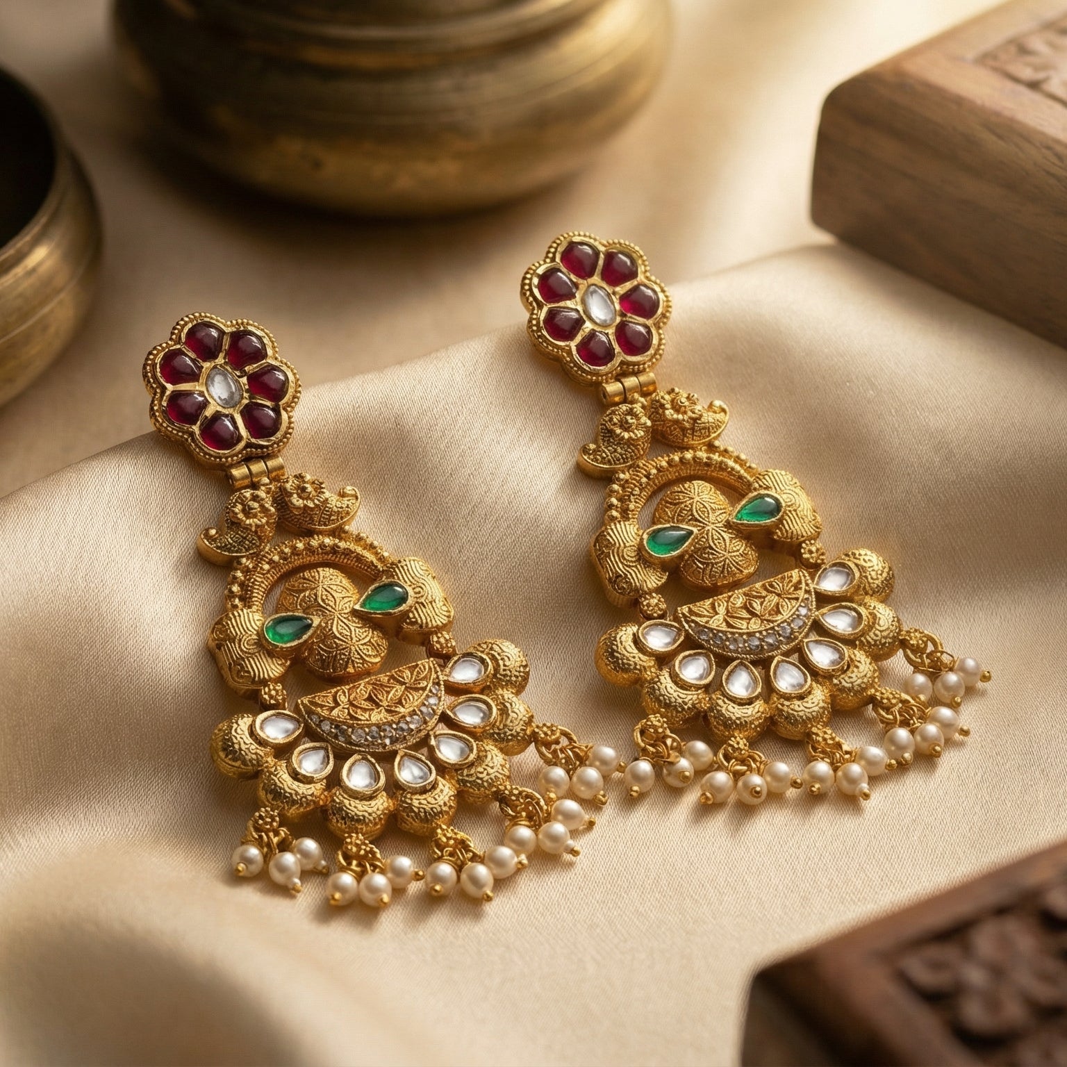 Butigini Maharani Floral Chandelier Earrings