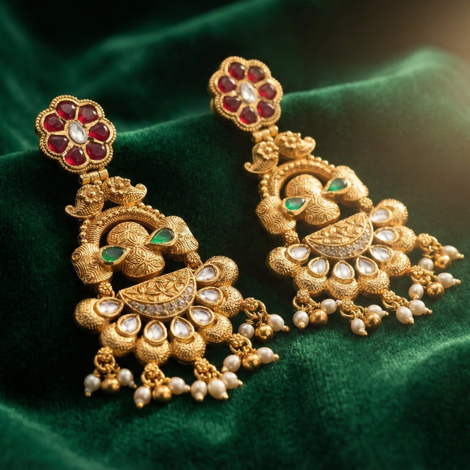 Butigini Maharani Floral Chandelier Earrings