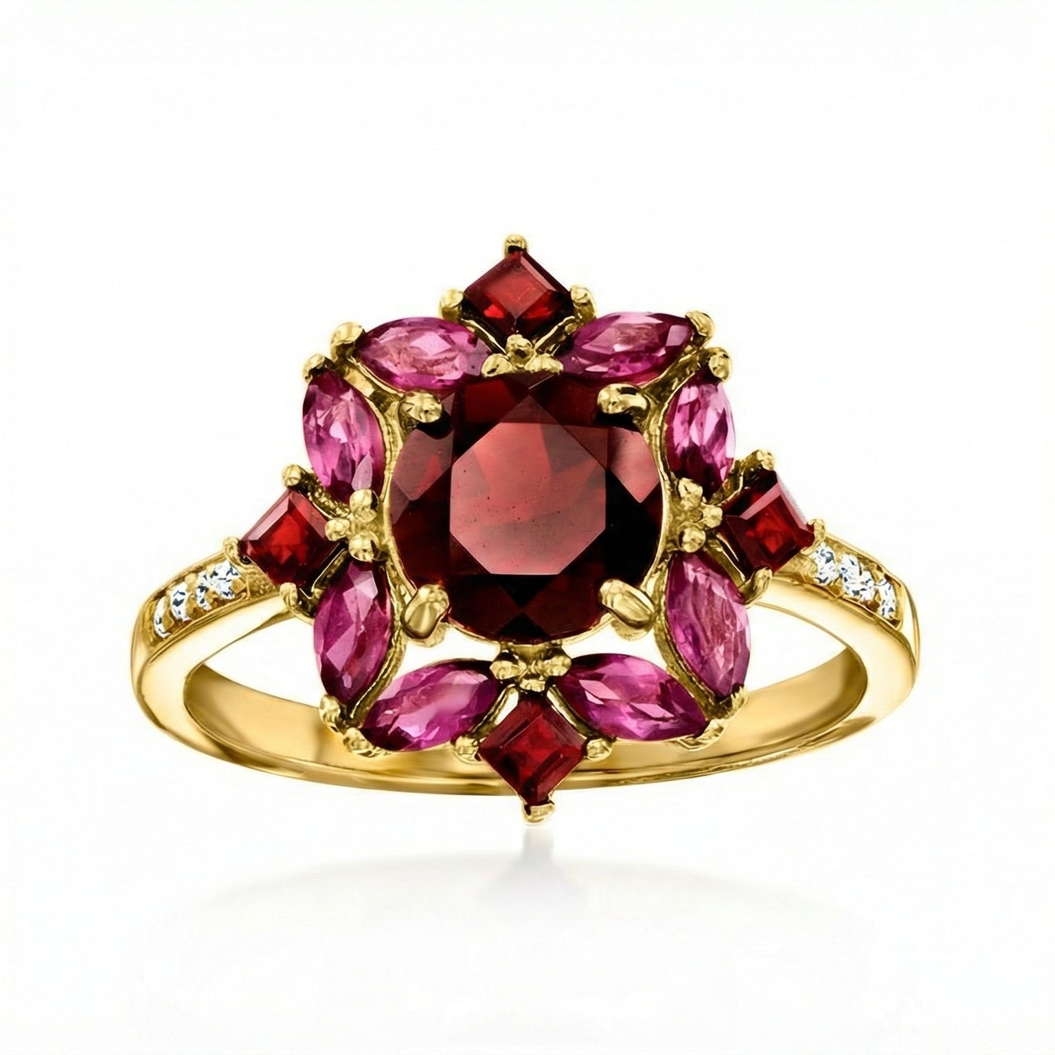 Seraphine Rouge By BUTIGINI | Majestic Floral Garnet Ring
