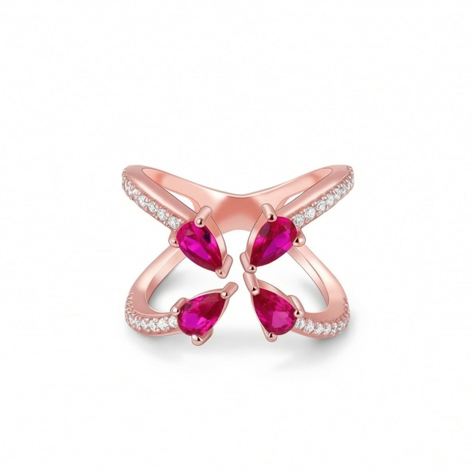 Vittoria Fiori By BUTIGINI | Diamond Accent Crossover Ring | Lab Grown Diamond