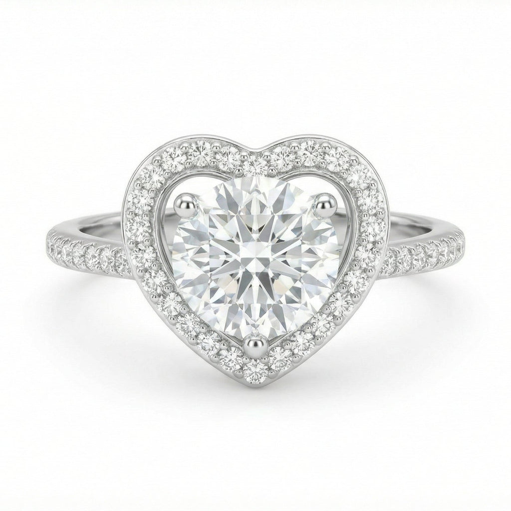 Valentia By BUTIGINI | Heart Halo Diamond Solitaire Ring | Lab Grown Diamond