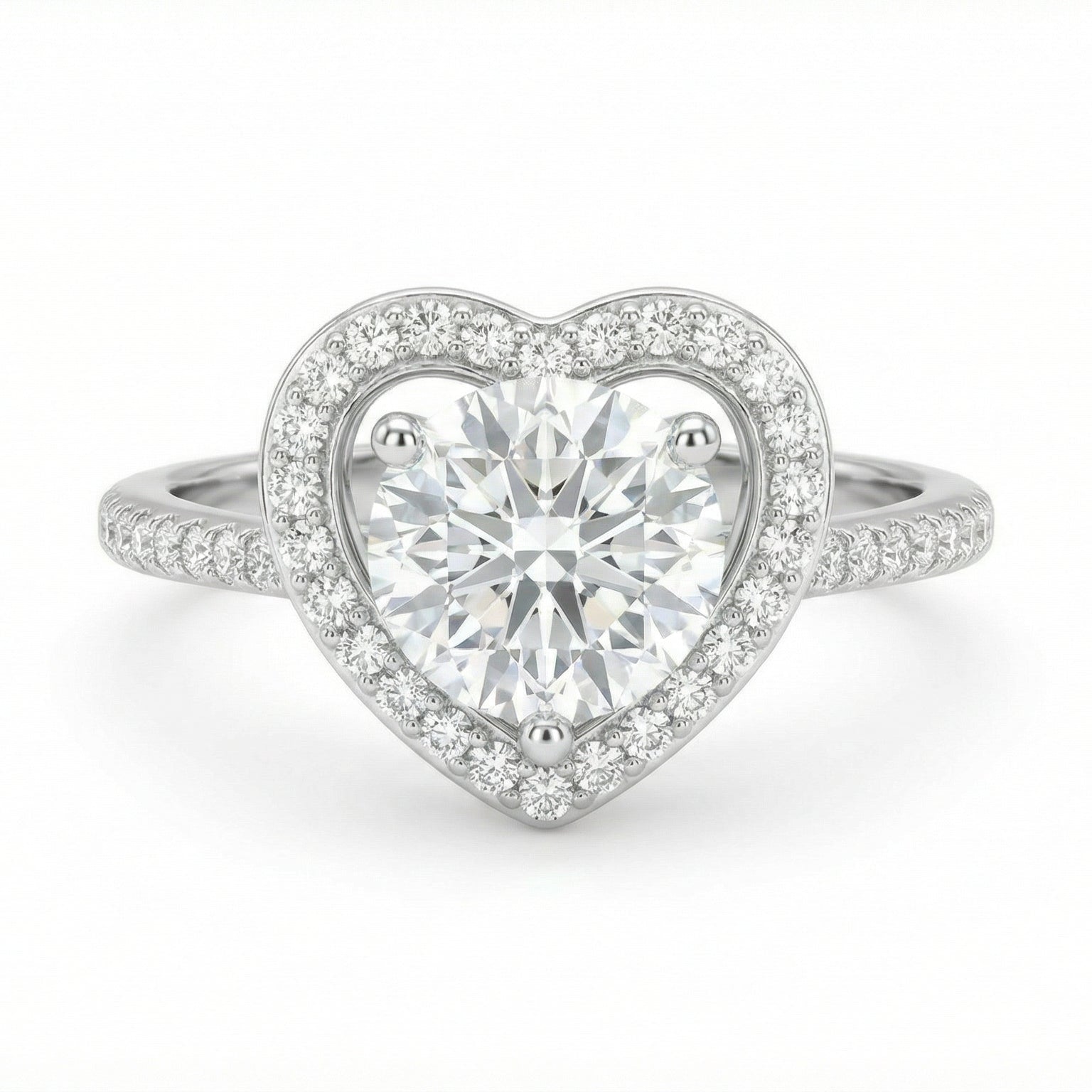 Valentia By BUTIGINI | Heart Halo Diamond Solitaire Ring | Lab Grown Diamond