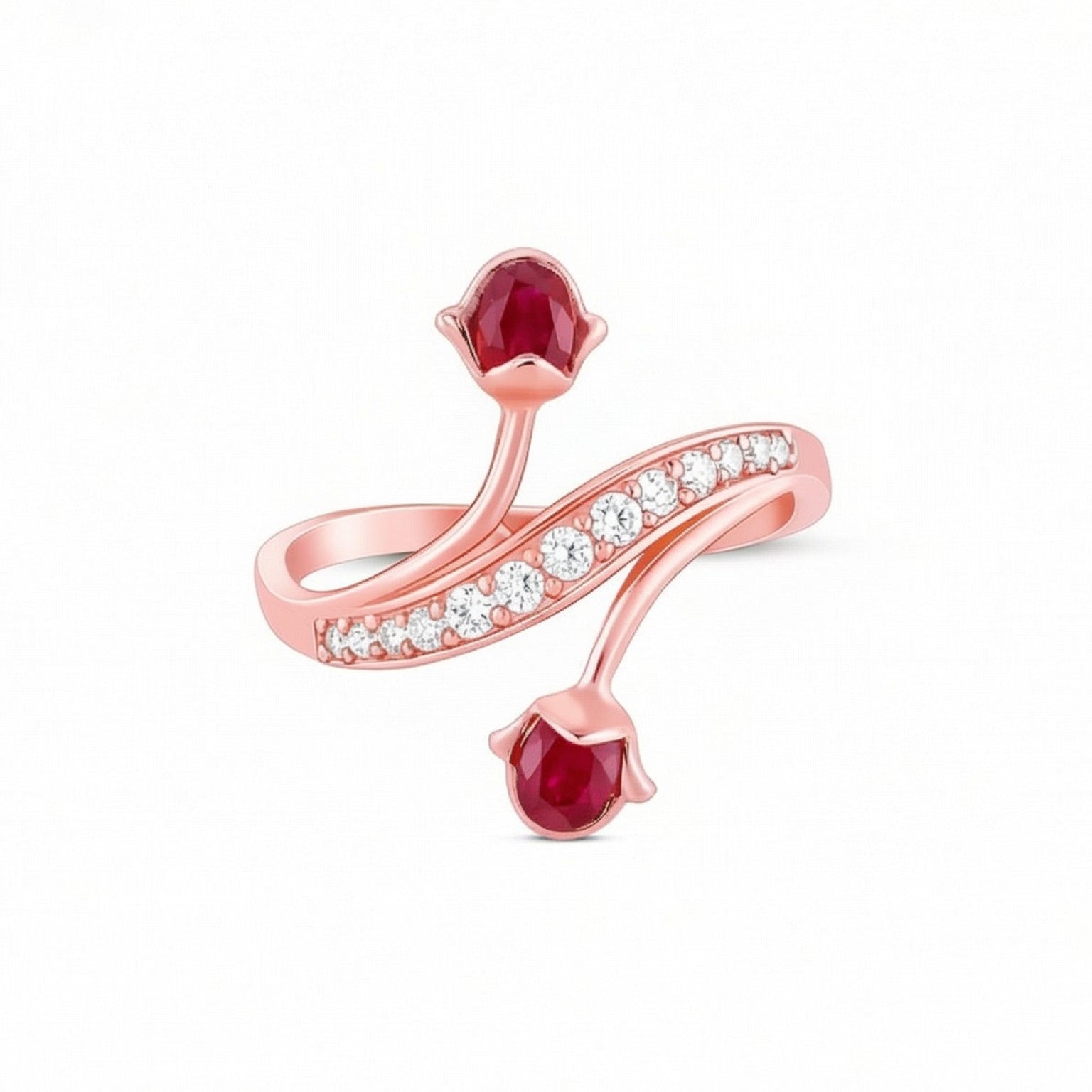 Carmella Fiamma By BUTIGINI | Diamond & Ruby Ring | Rose Gold | Lab Grown Diamond
