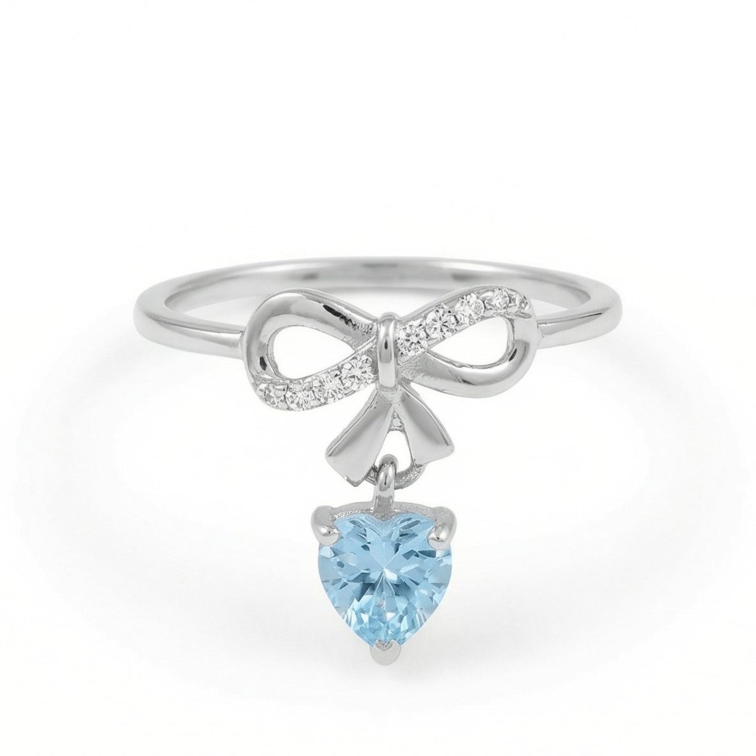 Celestial Knot By BUTIGINI | Sculpted Bow Diamond Ring with Blue Drop | Lab Grown Diamond