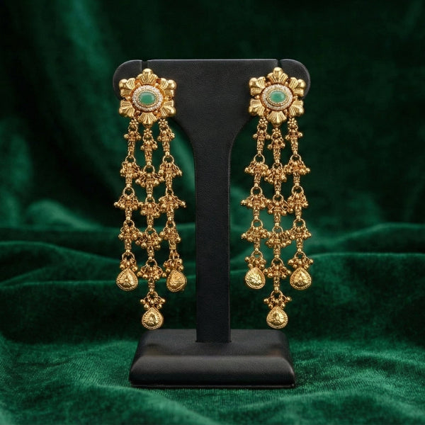 Butigini Floral Crown Tassel Earrings