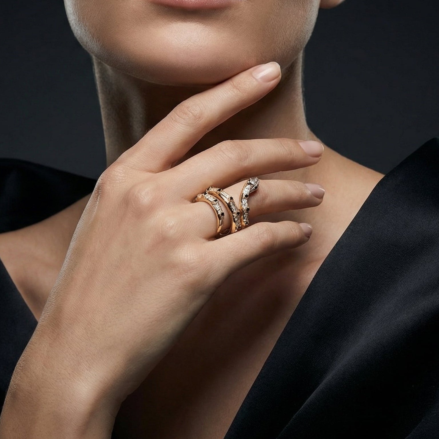 Imperial Viper By BUTIGINI | Multi-Band Diamond Statement Ring
