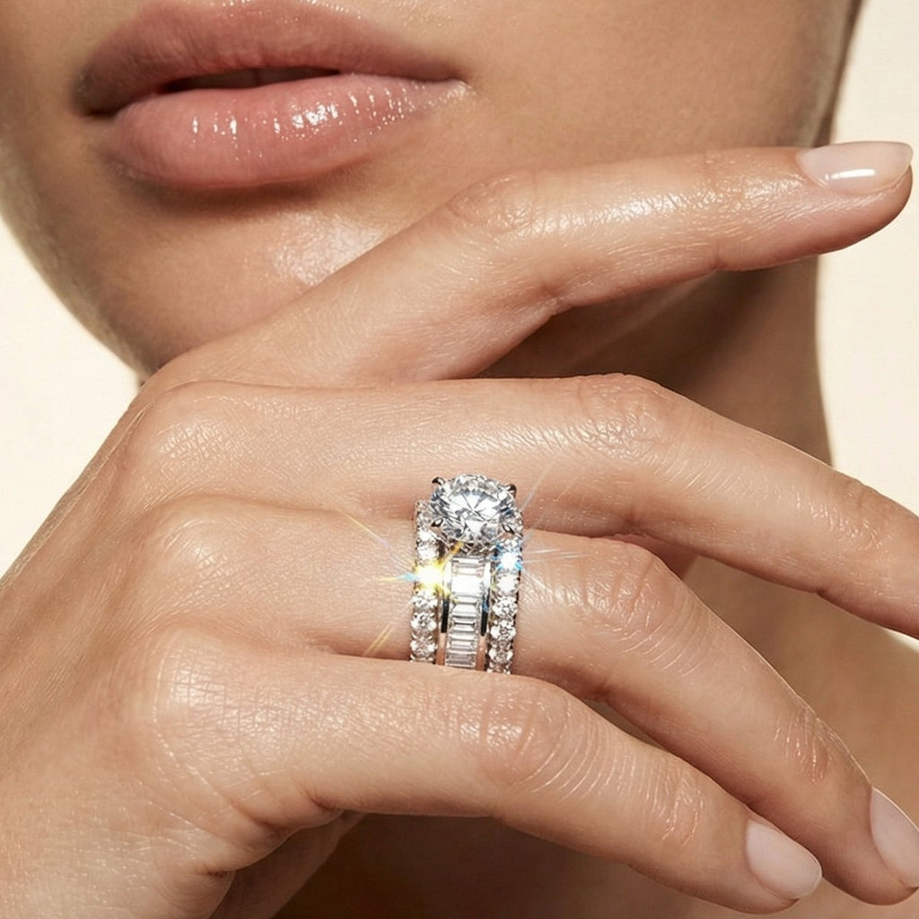 Roma Regale By BUTIGINI | Diamond Baguette Halo Solitaire Ring | Lab Grown Diamond