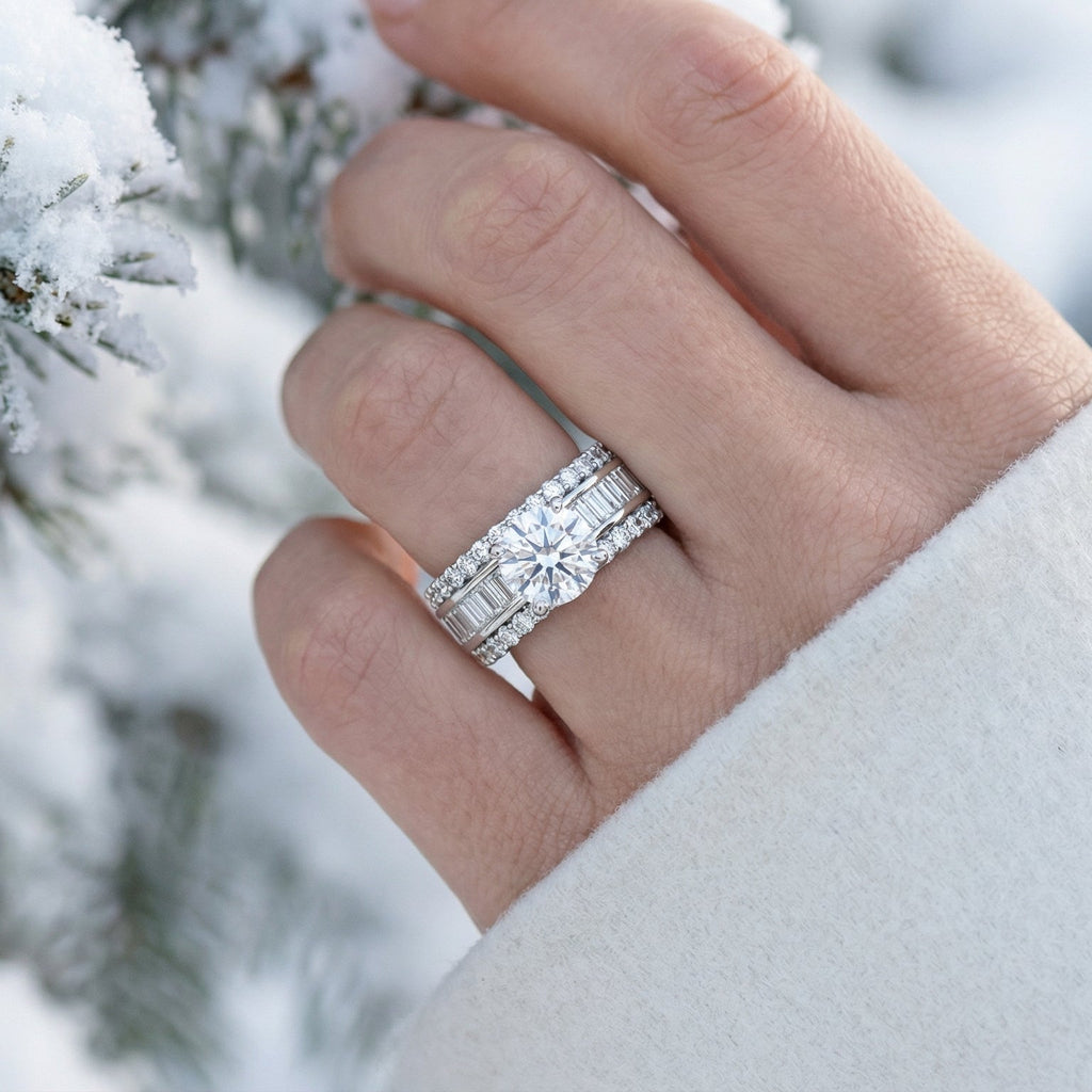 Roma Regale By BUTIGINI | Diamond Baguette Halo Solitaire Ring | Lab Grown Diamond