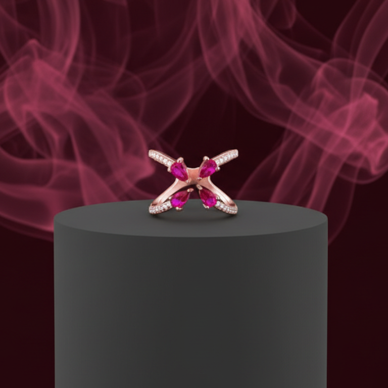 Vittoria Fiori By BUTIGINI | Diamond Accent Crossover Ring | Lab Grown Diamond