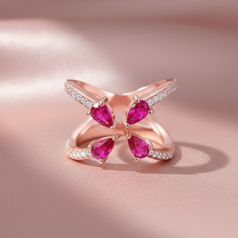 Vittoria Fiori By BUTIGINI | Diamond Accent Crossover Ring | Lab Grown Diamond