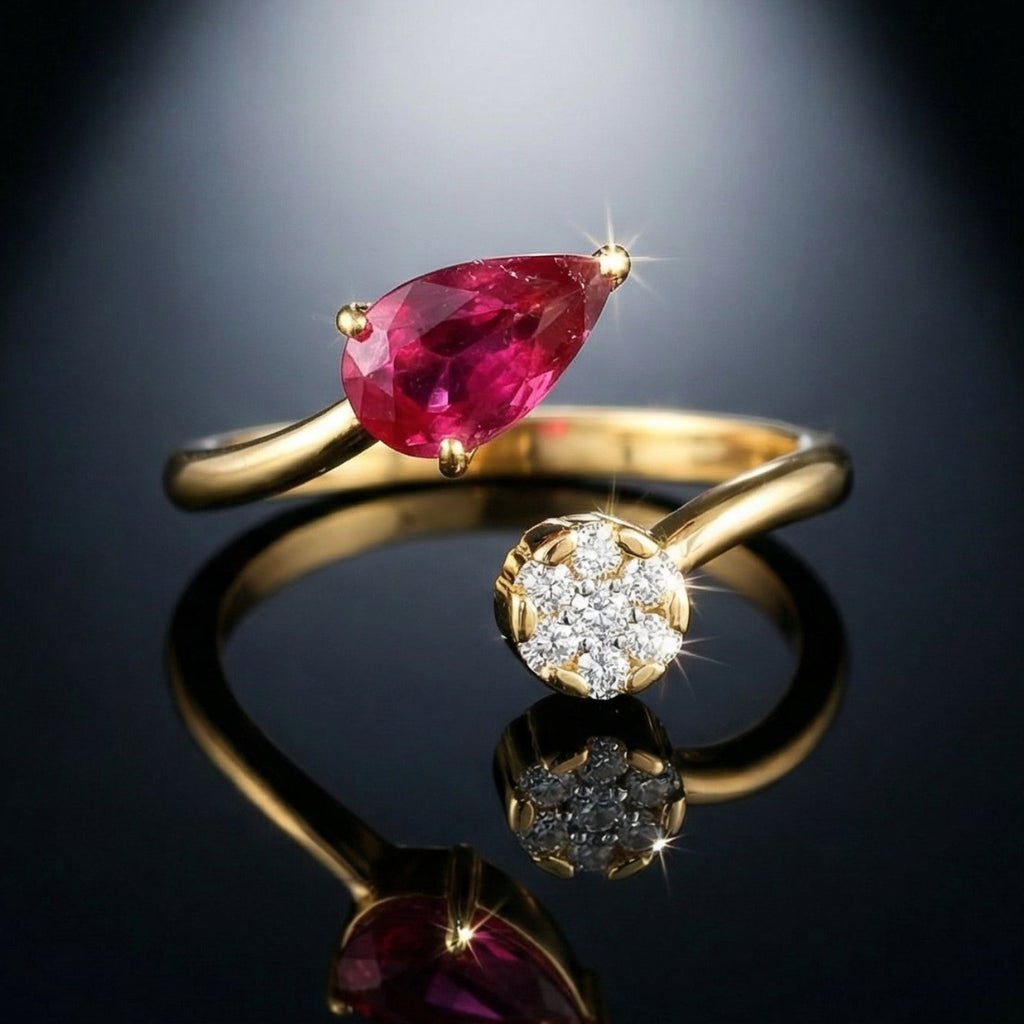 Étoile Rosaline By BUTIGINI | Regal Pink Teardrop Diamond Ring