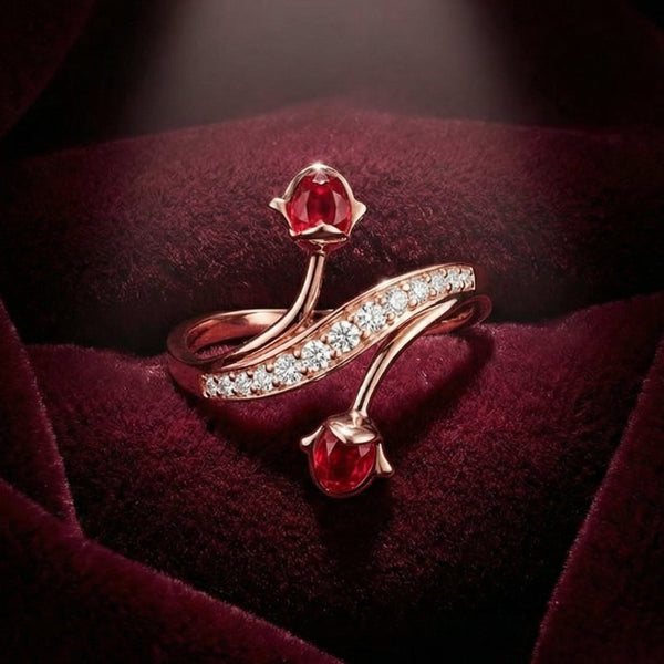 Carmella Fiamma By BUTIGINI | Diamond & Ruby Ring | Rose Gold | Lab Grown Diamond