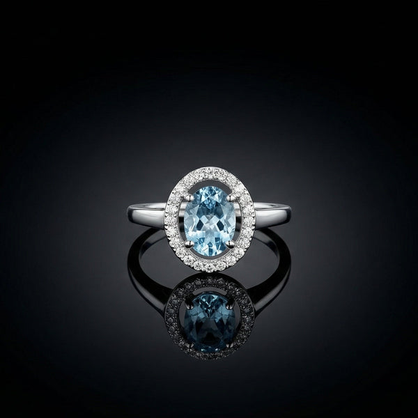 Célestine Azur By BUTIGINI | Parisian Halo Ring | Lab Grown Diamond