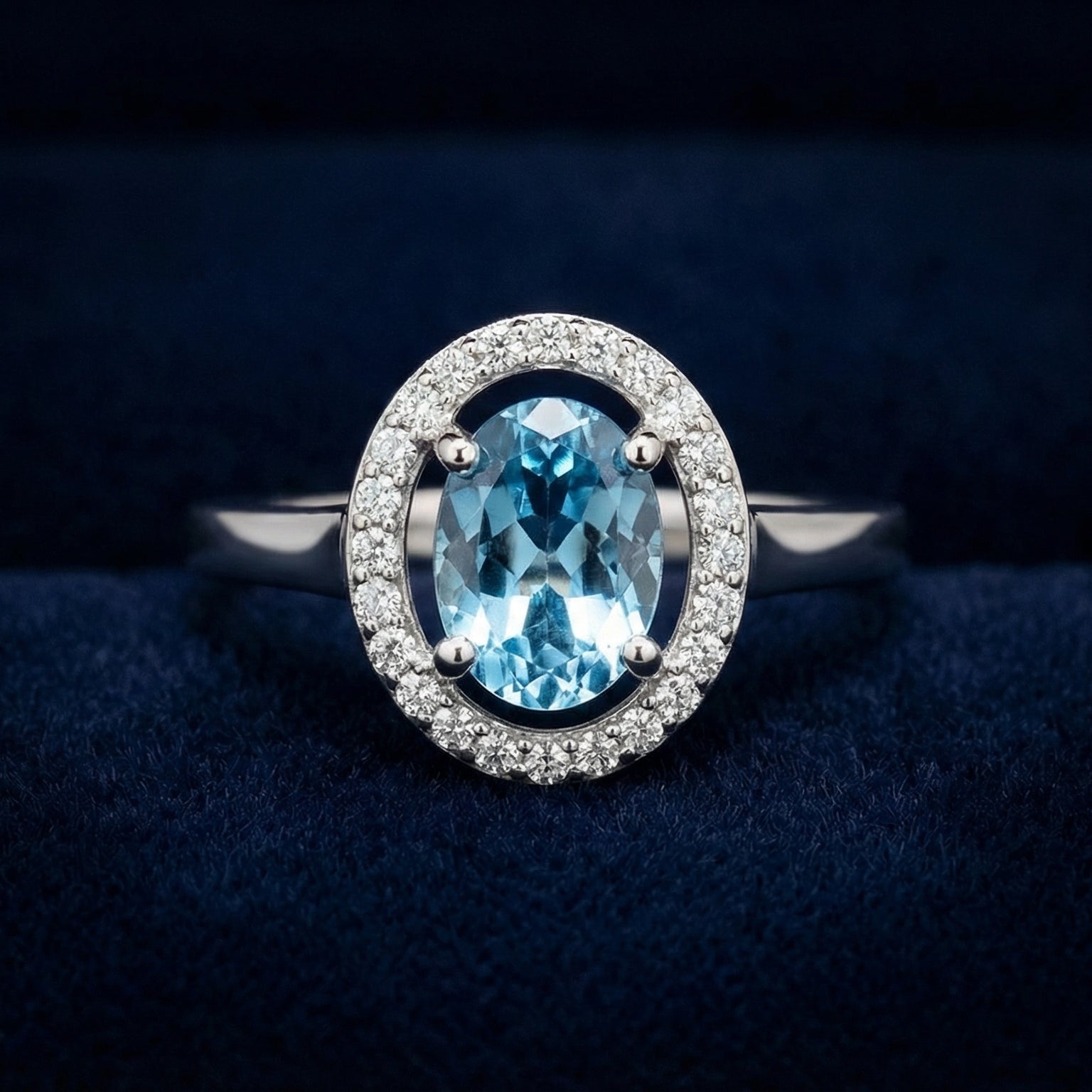 Célestine Azur By BUTIGINI | Parisian Halo Ring | Lab Grown Diamond